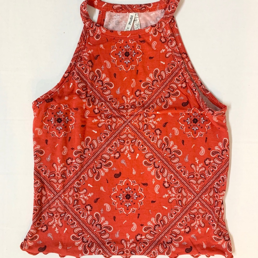 Mudd tank top red black and blue